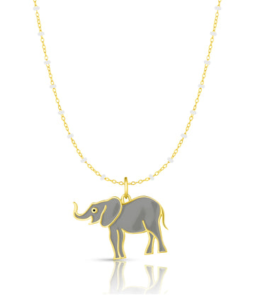 Enamel Elephant Pendant