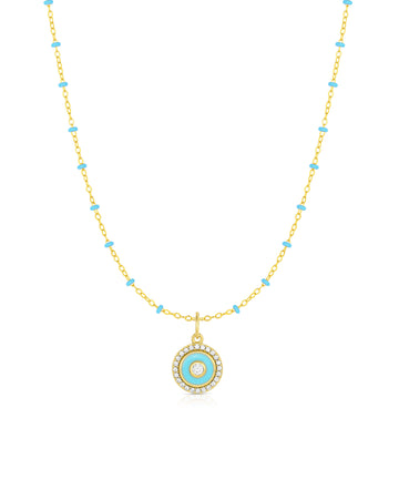 Round Halo Enamel Charm