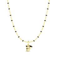 Black & Gold Initial Hammer Pendant