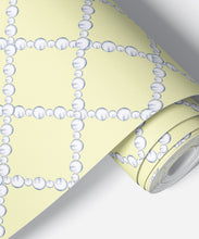 Pearl Lattice on Butter Yellow Wallpaper