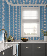 Pearl Stripes on Blue Wallpaper