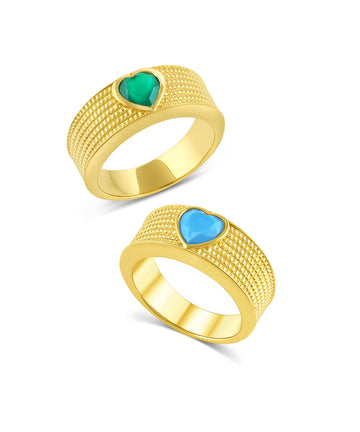 Medium Heart Shape Bezel Ring
