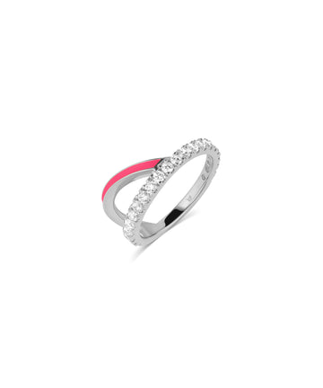 Diagonal Enamel Stripe Band