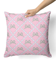 Pink Pearl Lattice with Bows Pillow