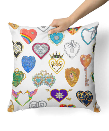 Jeweled Hearts Pillow