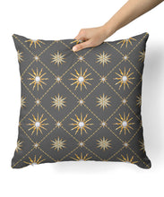 Victorian Star Grey Lattice Pillow