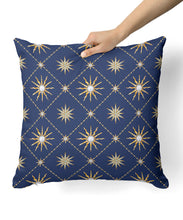 Victorian Star Navy Lattice Pillow
