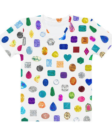 All Over Print Gemstone & Diamond Print Tee