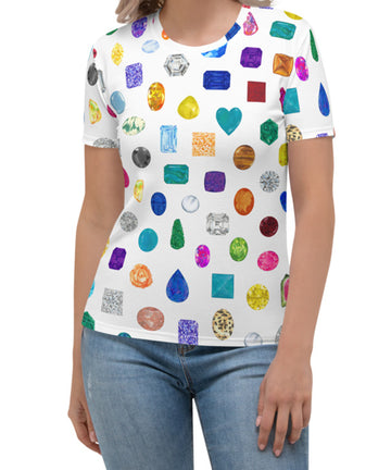 All Over Print Gemstone & Diamond Print Tee