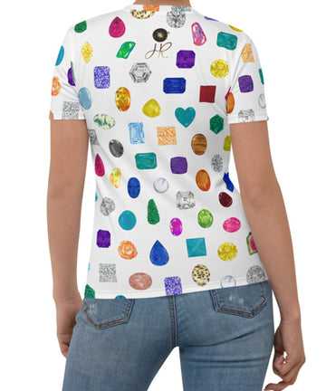 All Over Print Gemstone & Diamond Print Tee