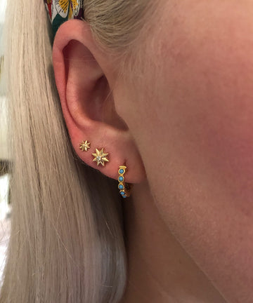 Small Turquoise Hinged Hoop Earrings
