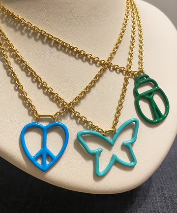 Enameled Scarab Necklace