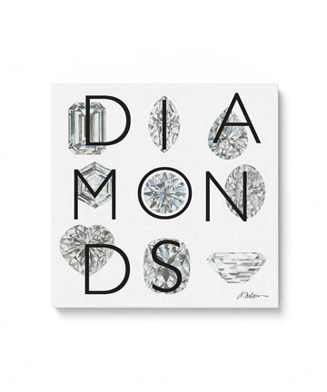 Diamonds Series I Watercolor Rendering printed on Canvas