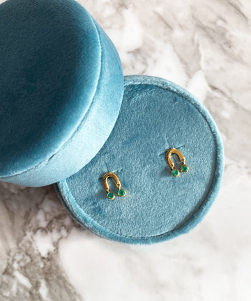 Green Onyx Drop Studs