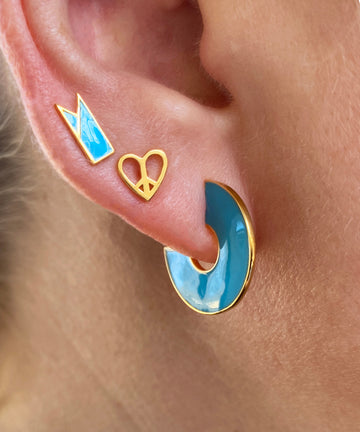 Peace Heart Stud