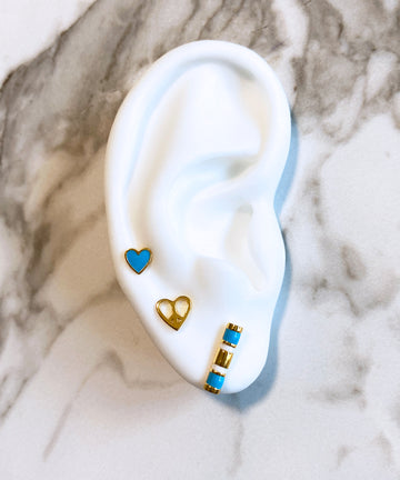Small Enamel Heart Stud