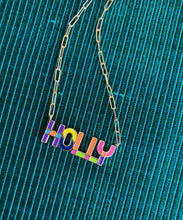 Rainbow Nameplate Enamel Necklace