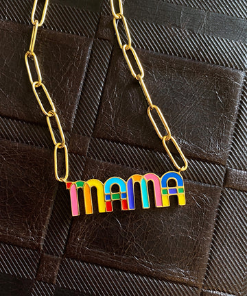 MAMA Enamel Necklace