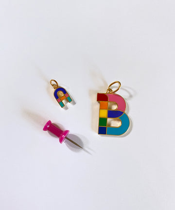 Small Enamel Initial Charms, A-N