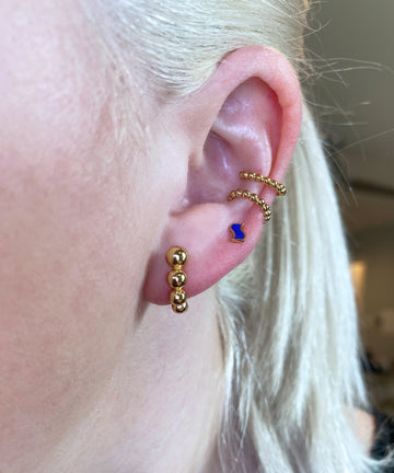Beaded Tapered Stud Earrings-YGV
