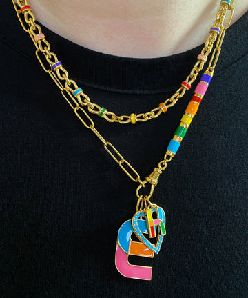 Small Enamel Initial Charms, A-N