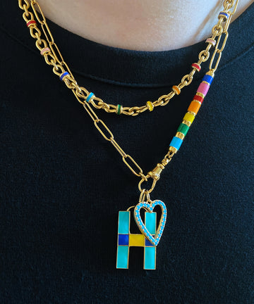 Turquoise Heart Charm-YGV