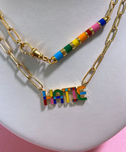 Rainbow Nameplate Enamel Necklace