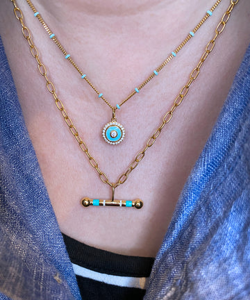 Round Halo Enamel Charm