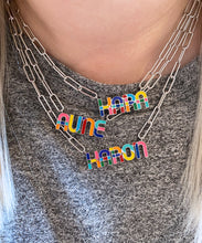 Rainbow Nameplate Enamel Necklace