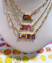 Rainbow Nameplate Enamel Necklace