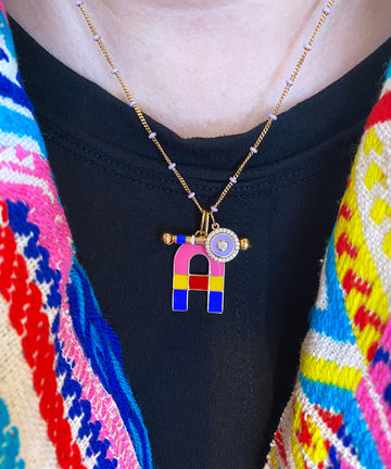 Round Halo Enamel Charm