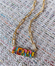 Rainbow Nameplate Enamel Necklace