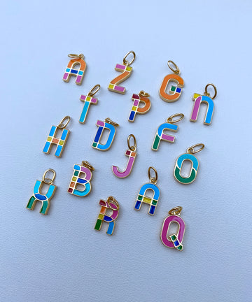 Small Enamel Initial Charms