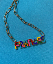 Rainbow Nameplate Enamel Necklace