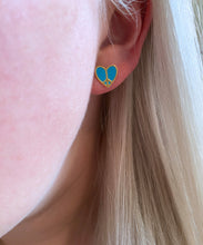 Peace Heart Studs with Enamel