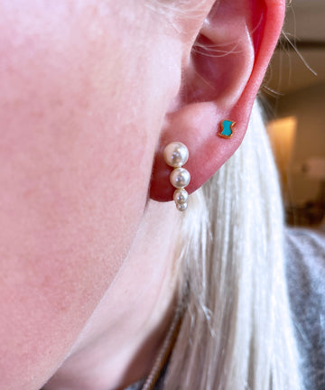 Tapered Pearl Stud Earrings-YGV