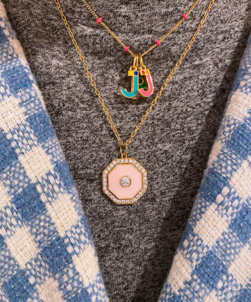 Small Enamel Initial Charms, A-N
