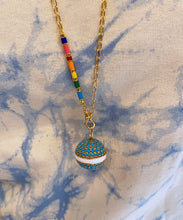 Turquoise & Enamel Orb Pendant-YGV