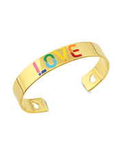 Rainbow LOVE Cuff Bracelet
