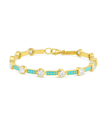 Zirconia & Enamel Link Bracelet