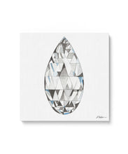 Briolette Diamond Watercolor Rendering printed on Canvas