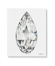 Briolette Diamond Watercolor Rendering printed on Canvas