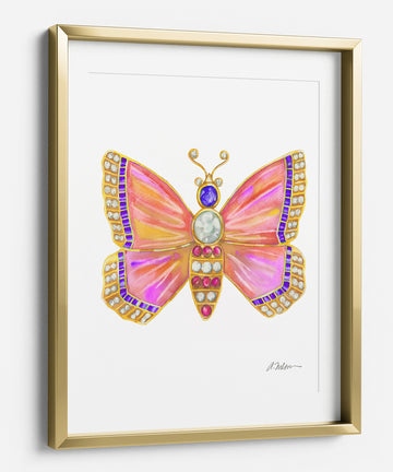 Butterfly Brooch Series I Watercolor Rendering printed on Paper