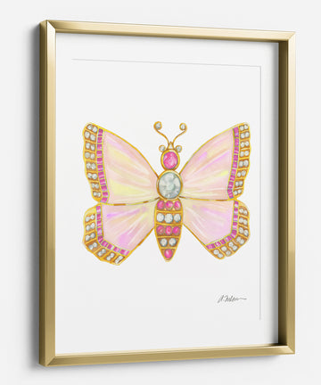 Butterfly Brooch Series I Watercolor Rendering printed on Paper