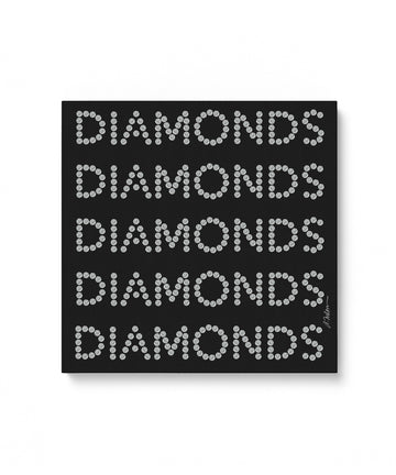 Diamond Series II on Black Watercolor Rendering printed on Canvas