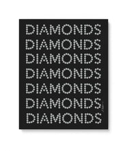 Diamond Series II on Black Watercolor Rendering printed on Canvas