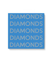 Diamond Series II on Blue Watercolor Rendering printed on Canvas