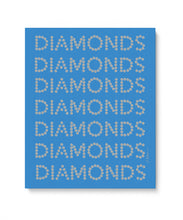 Diamond Series II on Blue Watercolor Rendering printed on Canvas
