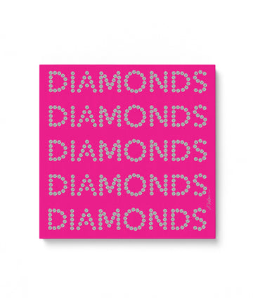 Diamond Series II on Pink Watercolor Rendering printed on Canvas