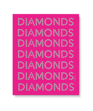 Diamond Series II on Pink Watercolor Rendering printed on Canvas